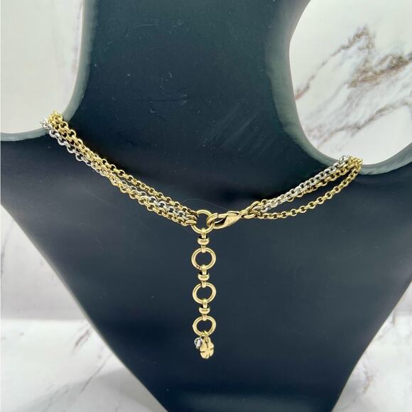 Lucky Brand triple crescent two tone moon necklace - Picture 5 of 7